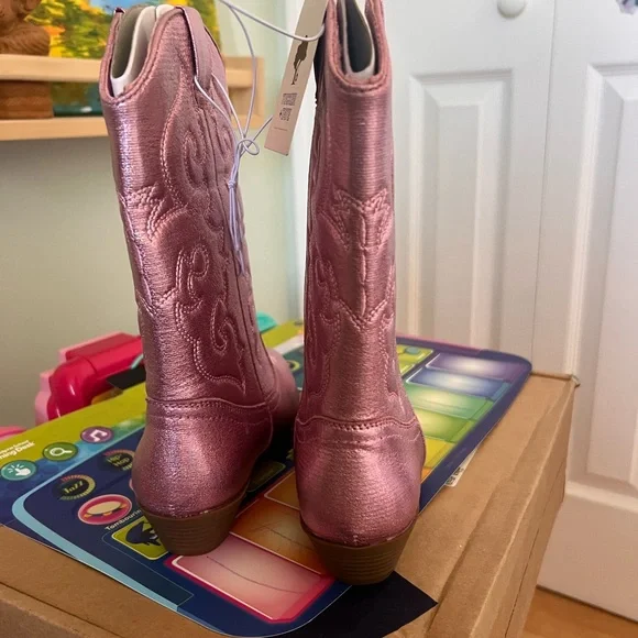 Tucker + Tate Sparkling Pink Kids Cowboy Boots - Picture 2 of 8